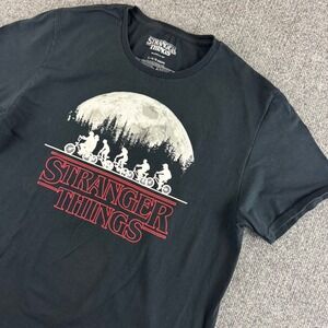 Stranger Things T Shirt Netflix Moon & Bikes Graphic Tee‎ Mens Large